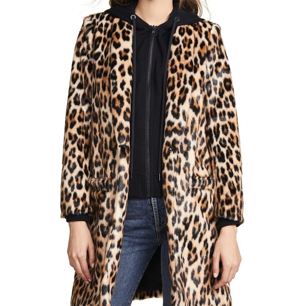 Alice & Olivia Kylie Faux Fur Hoodie Coat